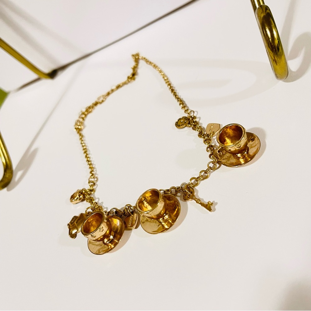 Disney Gold Alice in Wonderland Charm Necklace